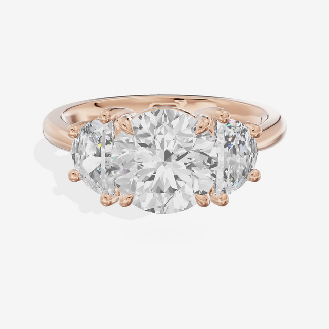 Vintage Sincere Three Stone Round Engagement Ring (1/2 ct. tw.) in 18K Rose Gold
