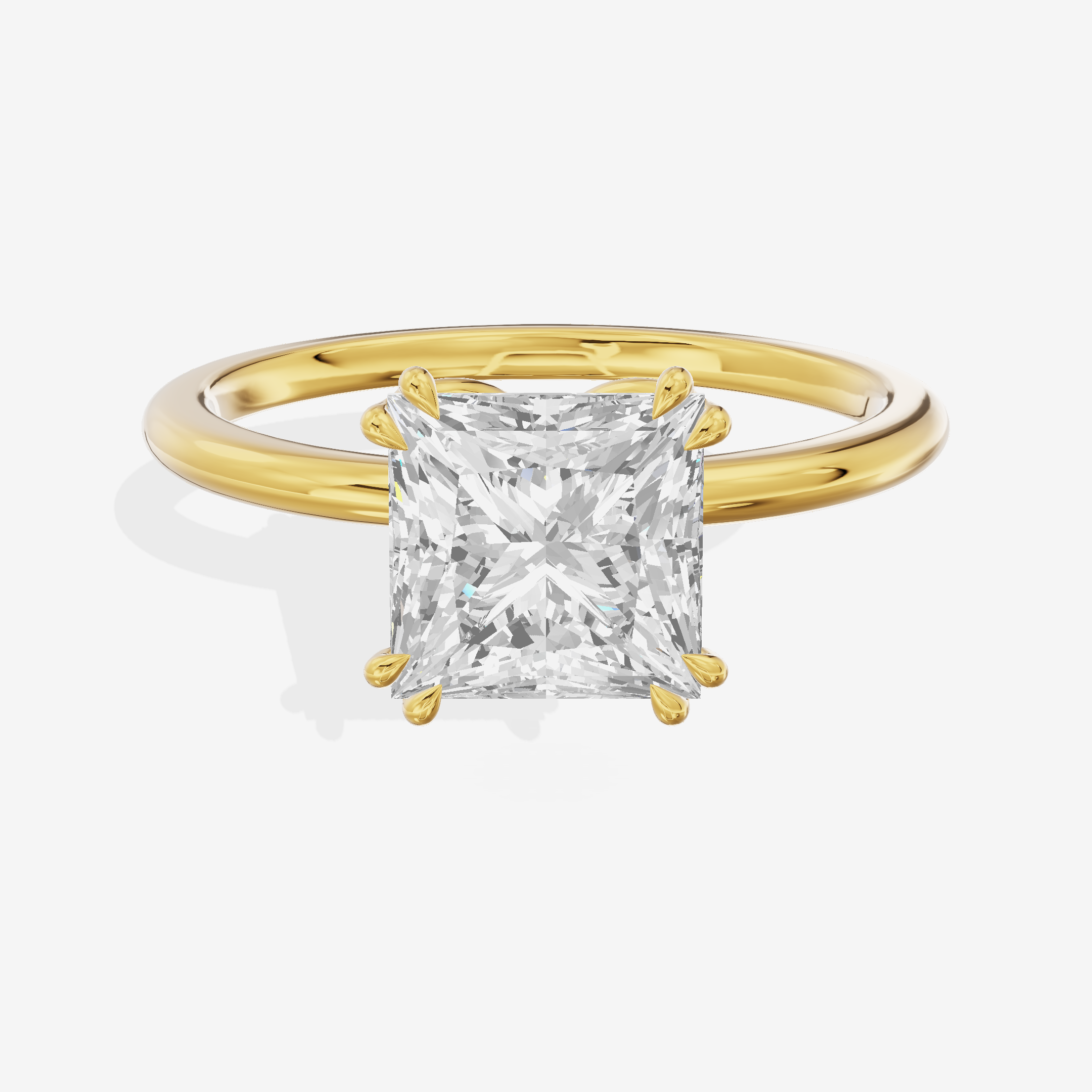 Promezza Solitaire 1.5mm Princess Engagement Ring in 14K Yellow Gold