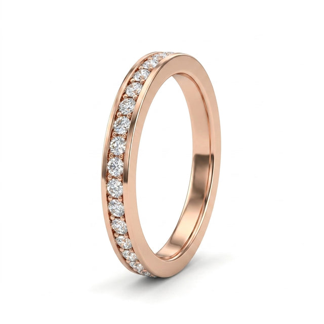 Low Profile Eternity Round Wedding Band (1/10 ct. tw.) in 18K Rose Gold