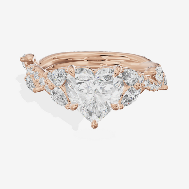 Vintage Heartline Heart Engagement Ring (2/3 ct. tw.) in 18K Rose Gold