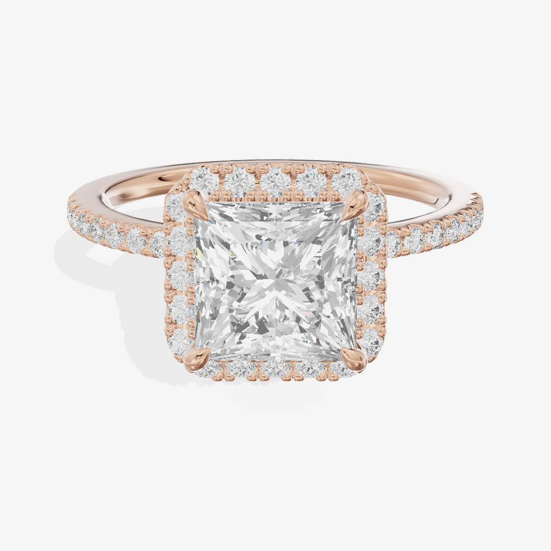 Vintage Adorae Princess Hidden Halo Engagement Ring (2/5 ct. tw.) in 14K Rose Gold