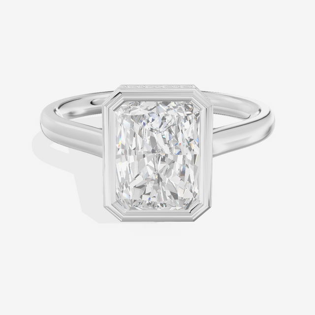 Sincere Hidden Halo Radiant Engagement Ring (1/6 ct. tw.) in Platinum