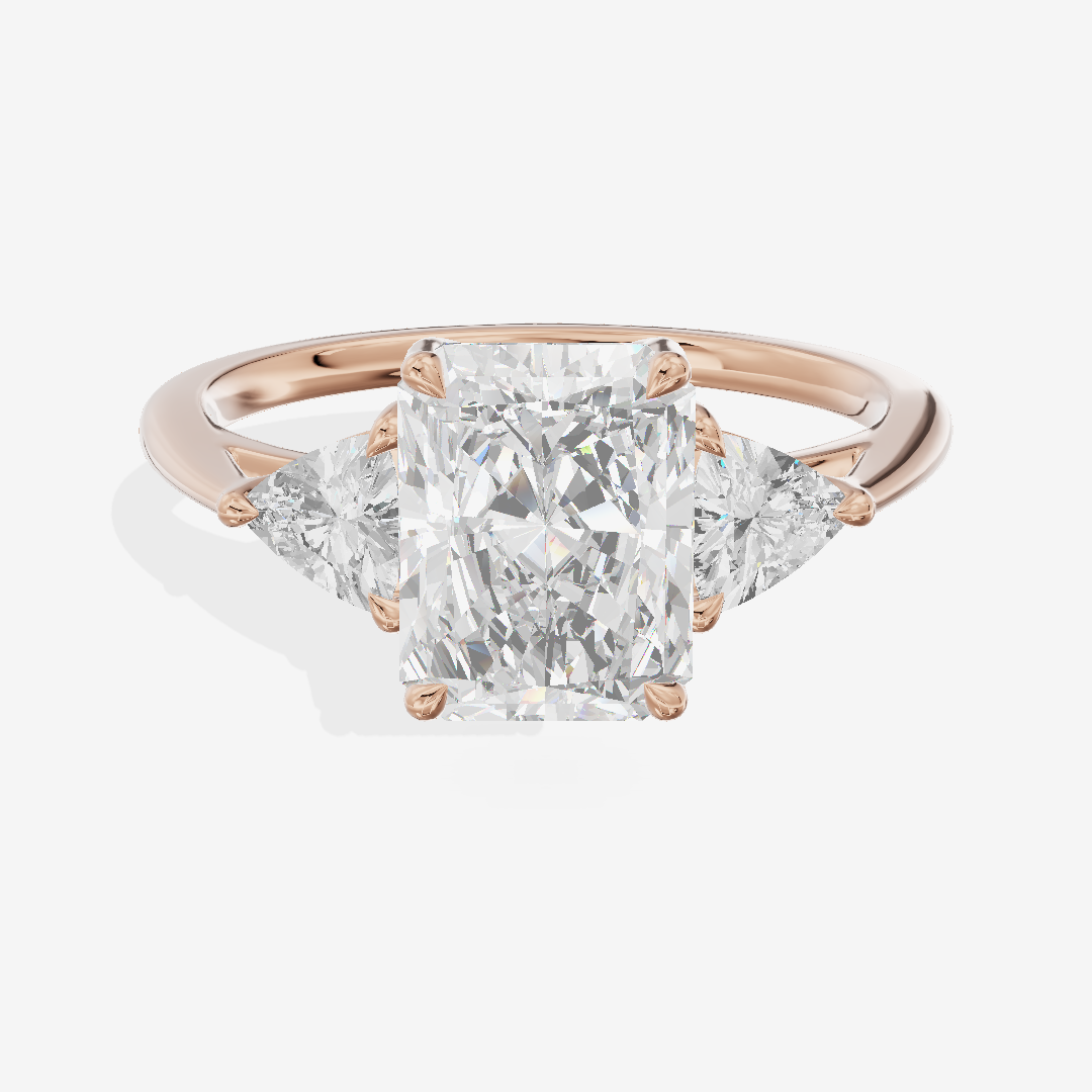 Luxe Coeurine Three Stone Radiant Engagement Ring (1/2 ct. tw.) in 14K Rose Gold