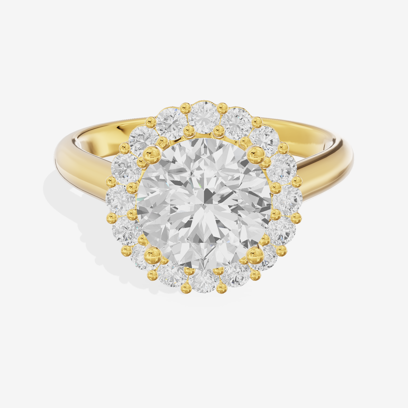 Liviana Round Halo Engagement Ring (2/5 ct. tw.) in 18K Yellow Gold