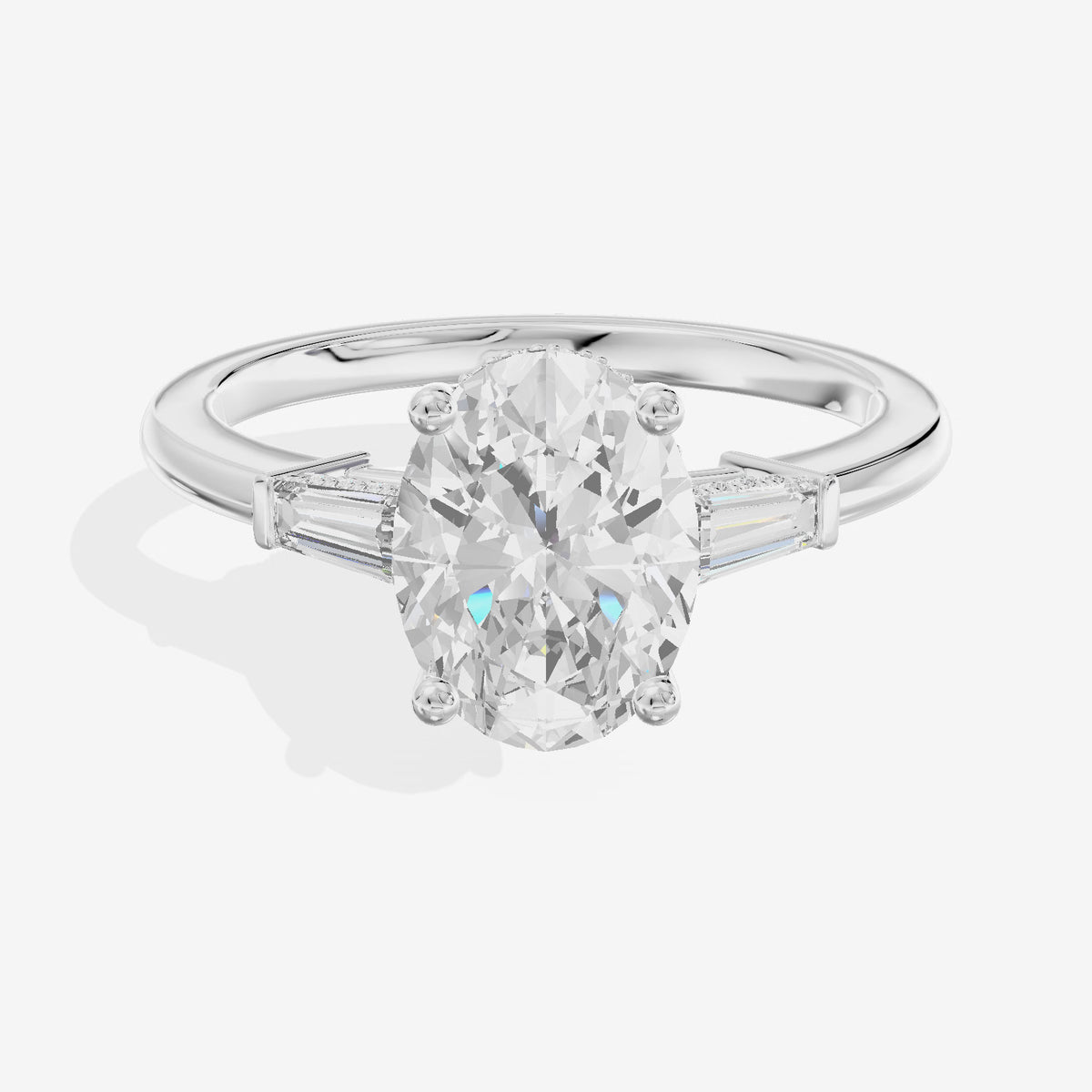 Liviana Three Stone Oval Engagement Ring (1/4 ct. tw.) in 18K White Gold