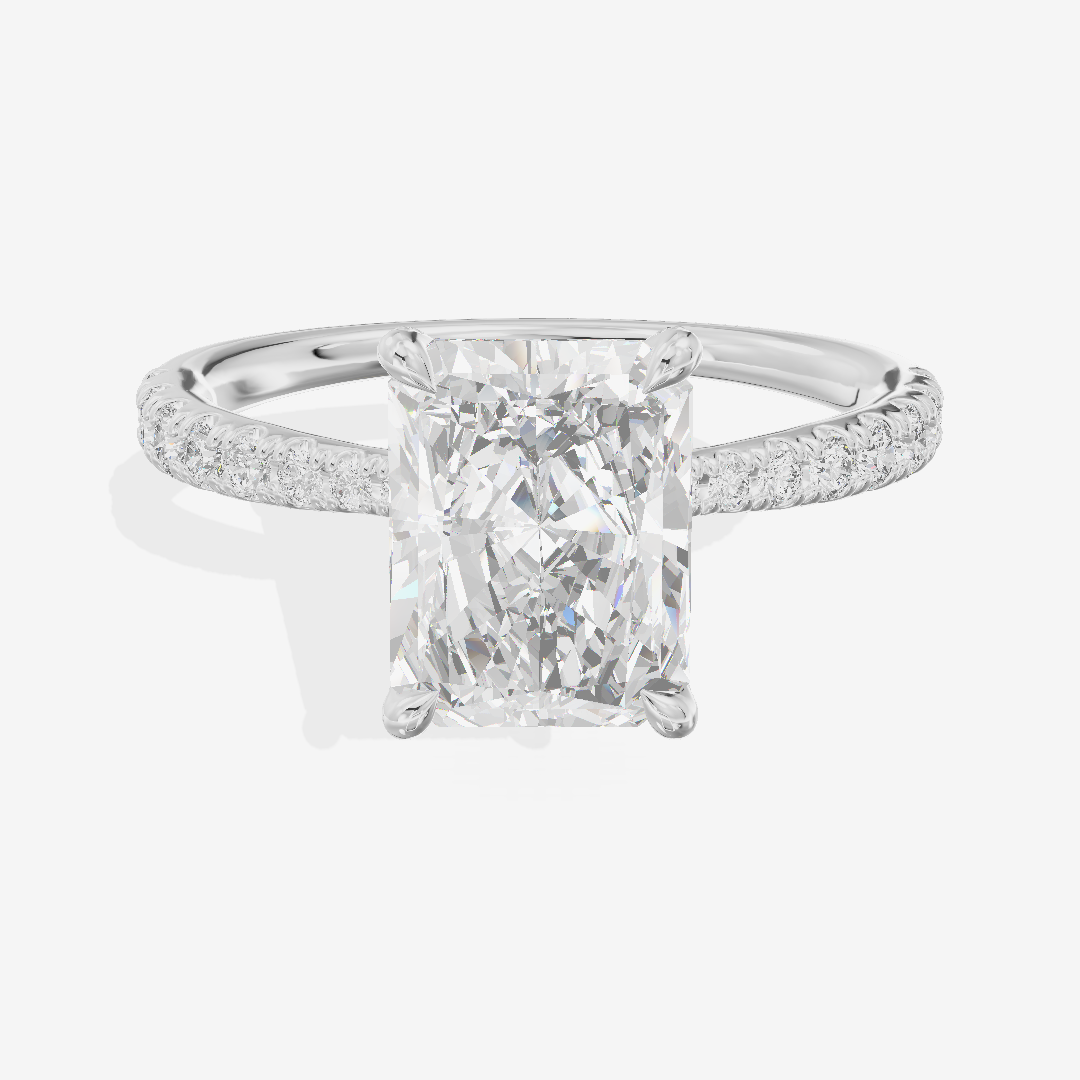 Lumera Radiant Engagement Ring with Side Stones (1/3 ct. tw.) in 14K White Gold