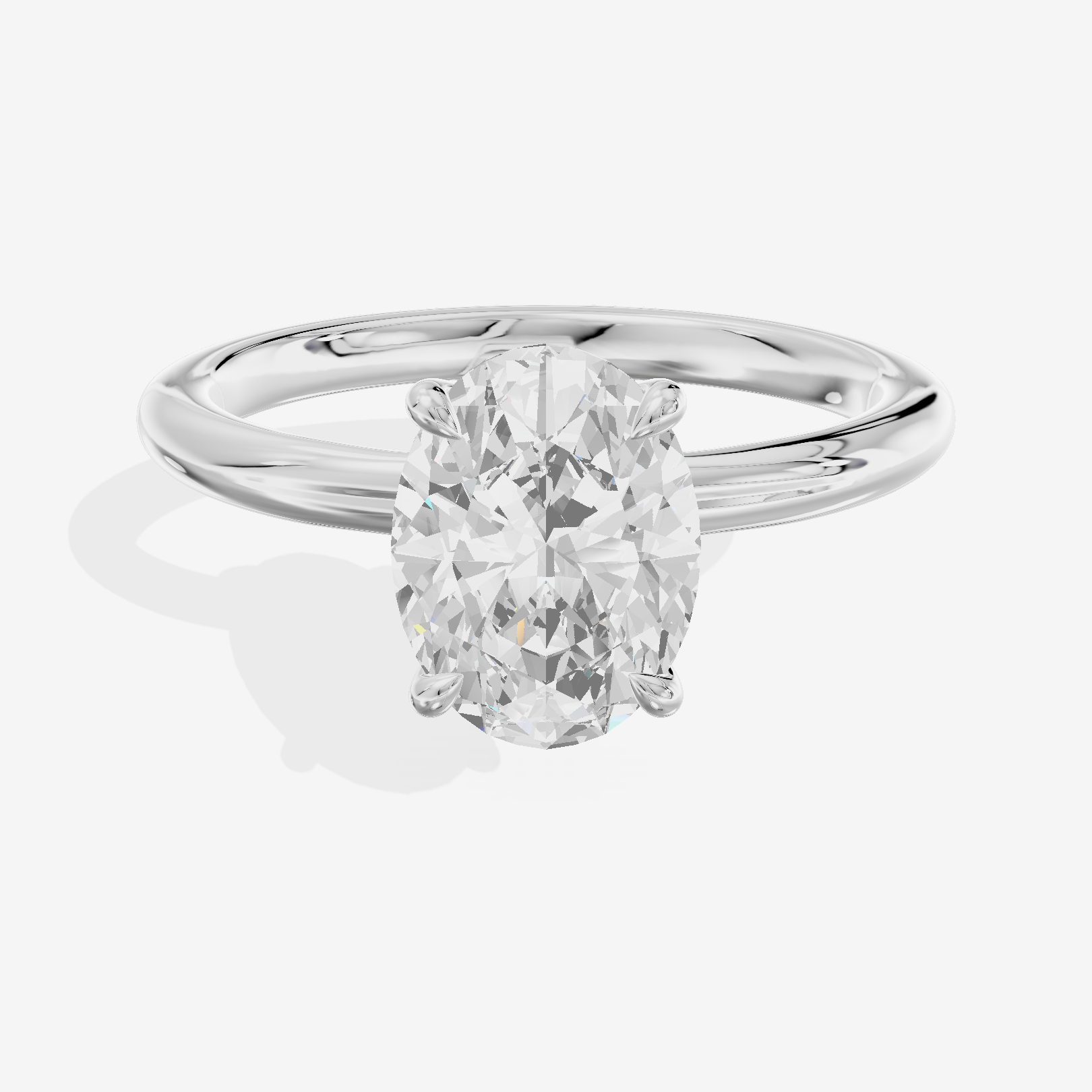 Adorae Solitaire 2mm Oval Engagement Ring in Platinum