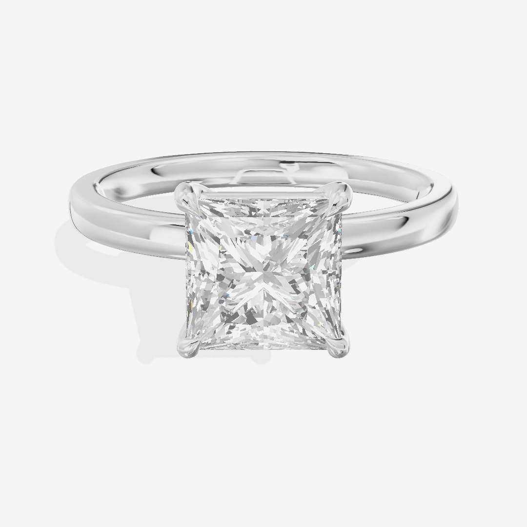 Petite Eversince 2mm Princess Solitaire Engagement Ring in Platinum