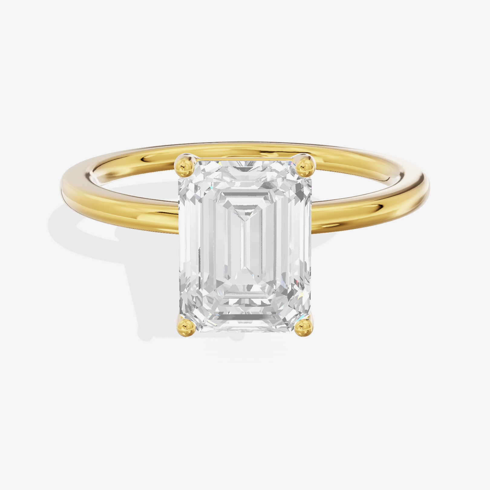 Selenia Solitaire 1.5mm Emerald Engagement Ring in 18K Yellow Gold