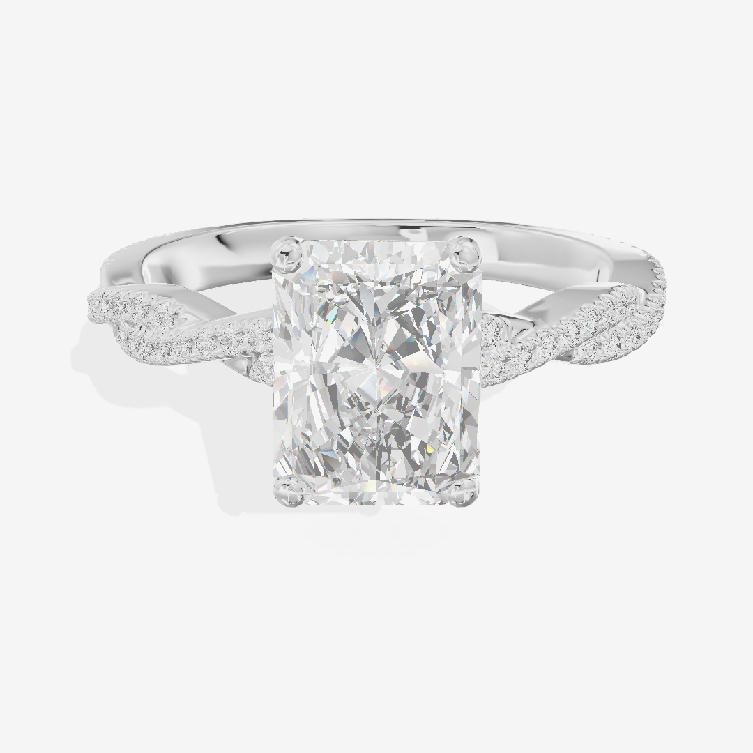 Petite Lightwoven Radiant Pavé Engagement Ring (1/4 ct. tw.) in 18K White Gold