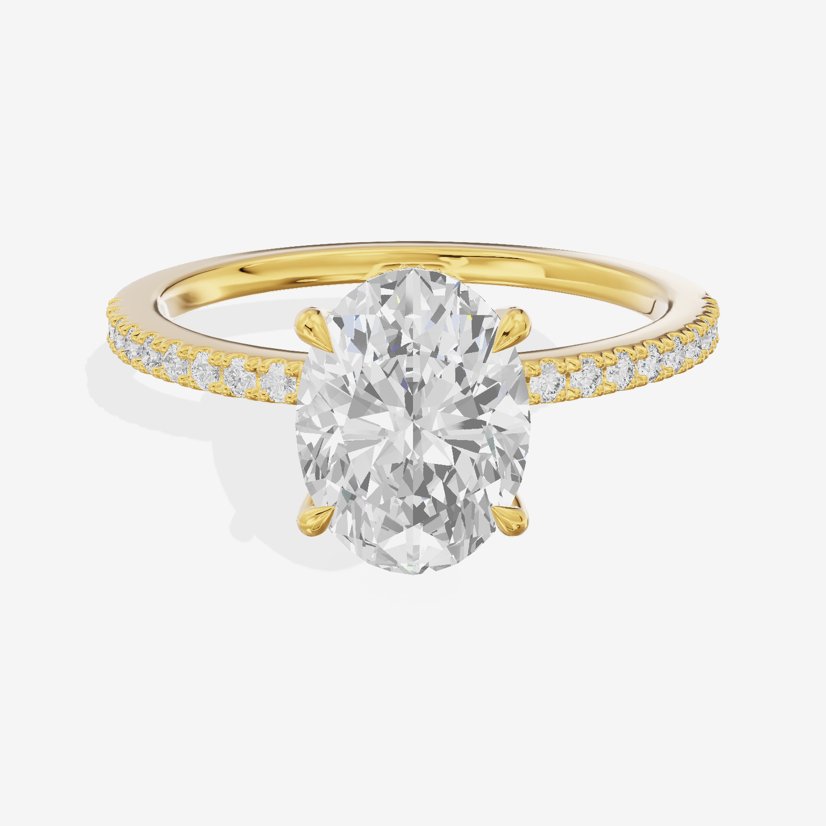 Lateria Hidden Halo Oval Engagement Ring (1/5 ct. tw.) in 18K Yellow Gold