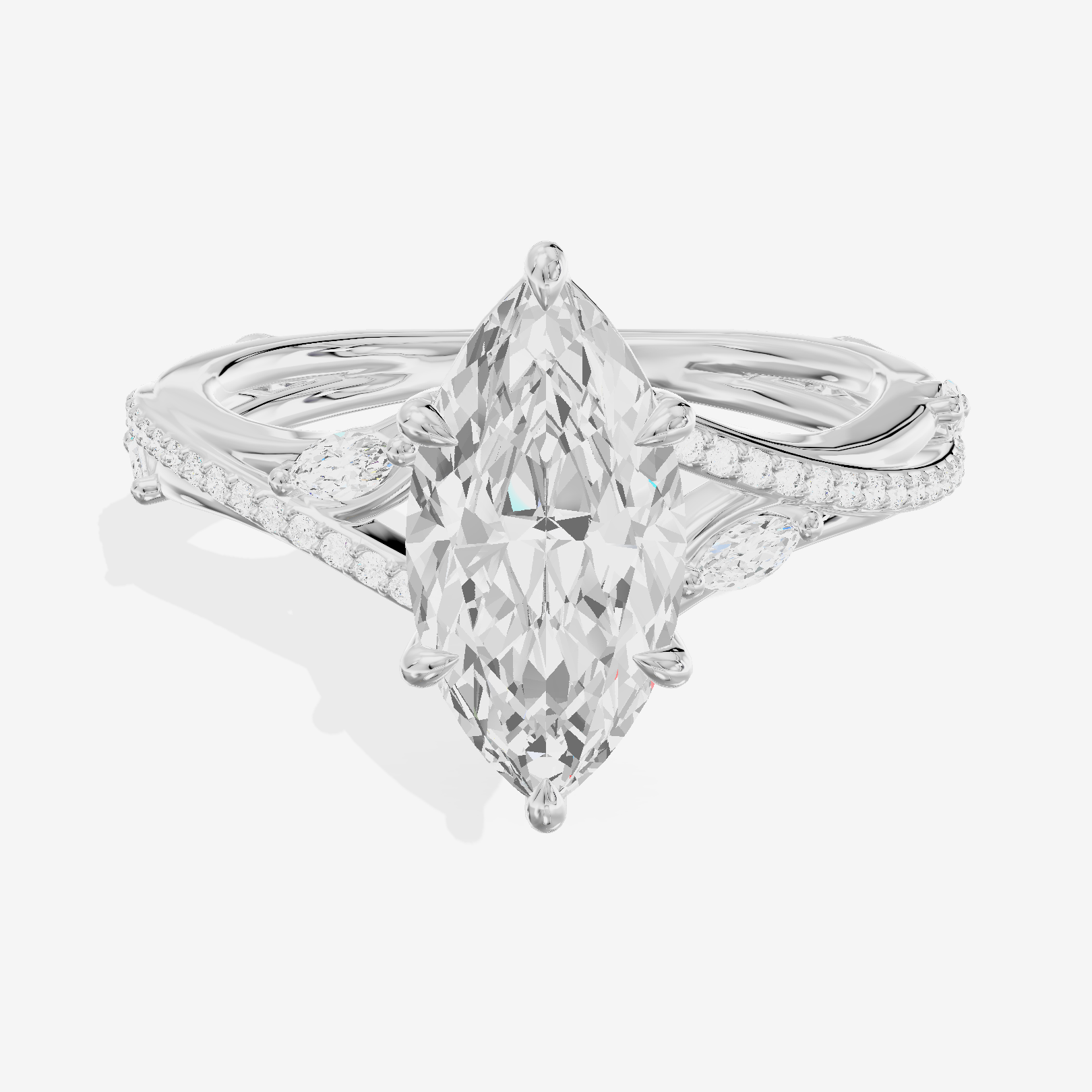 Twined Adorae Marquise Twisted Engagement Ring (1/4 ct. tw.) in Platinum