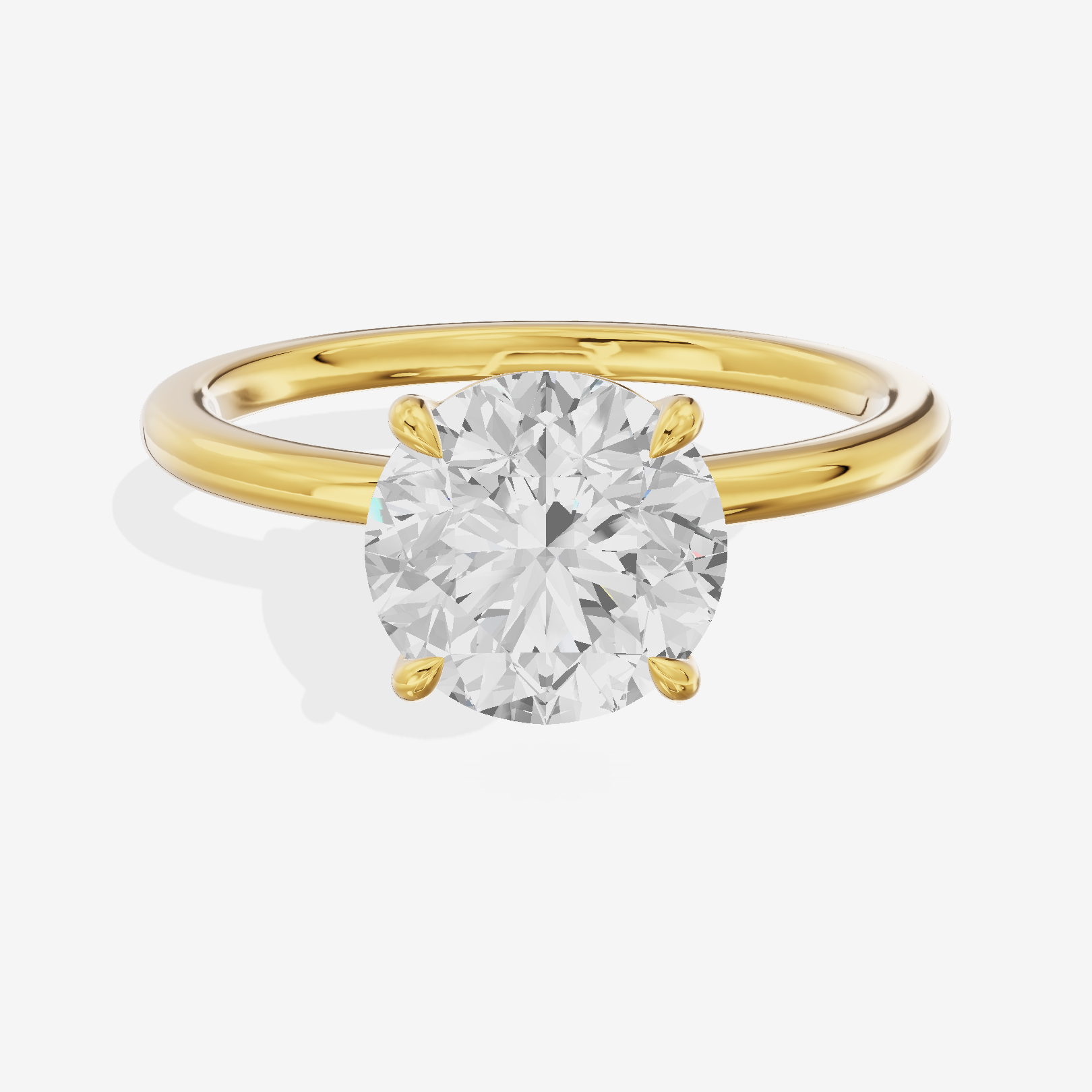Coeurine Solitaire 1.8mm Round Solitaire Engagement Ring in 18K Yellow Gold