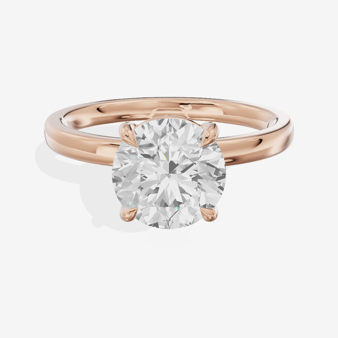 Petite Eversince 2mm Round Solitaire Engagement Ring in 18K Rose Gold
