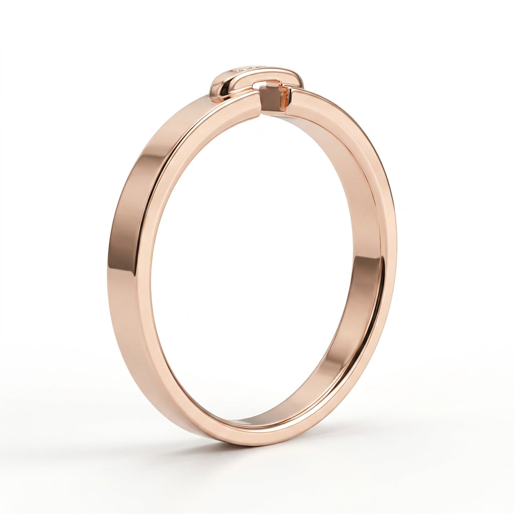 Low Profile Round Wedding Band (1/10 ct. tw.) in 18K Rose Gold