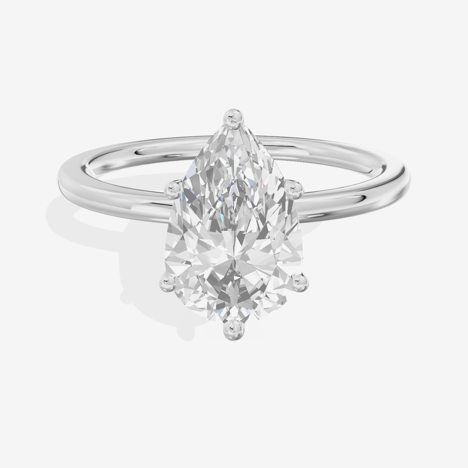 Eversince 1.4mm Pear Solitaire Engagement Ring in 14K White Gold