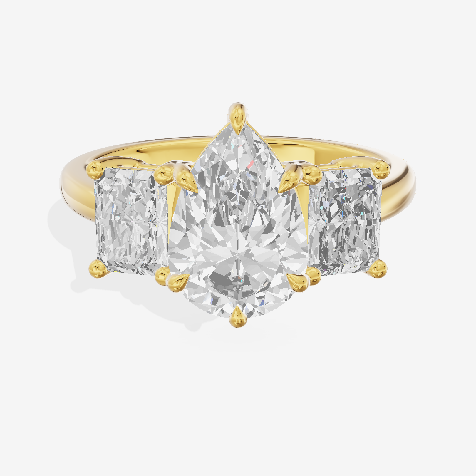 Twine Three Stone Pear Engagement Ring (1/3 ct. tw.) in 14K Yellow Gold