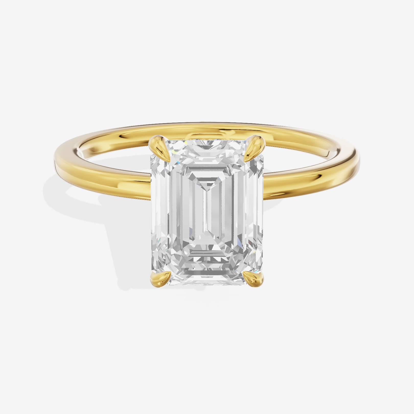 Sincere Halo Emerald Engagement Ring (1/15 ct. tw.) in 14K Yellow Gold