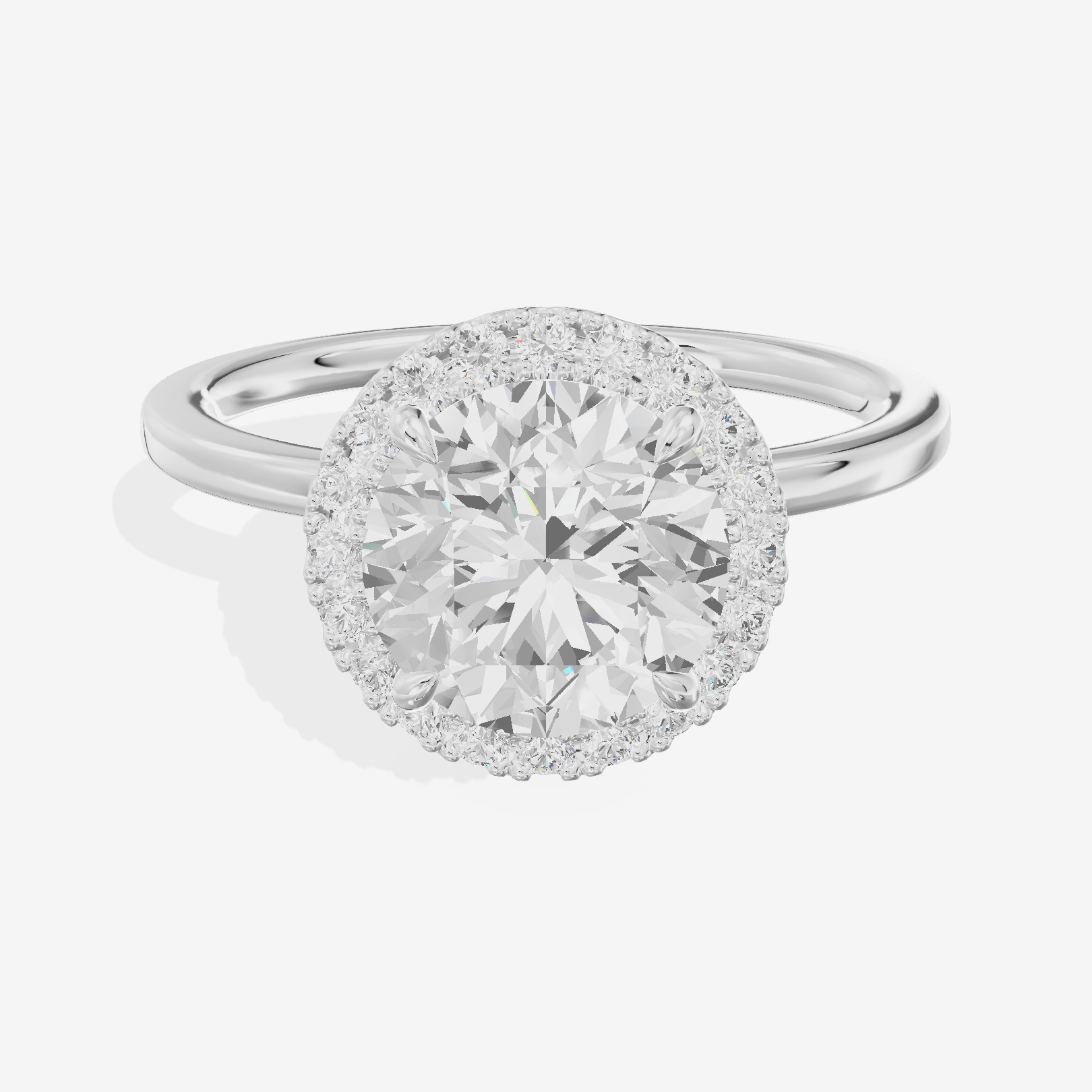 Lumina Halo Ring Round Engagement Ring (1/4 ct. tw.) in 14K White Gold