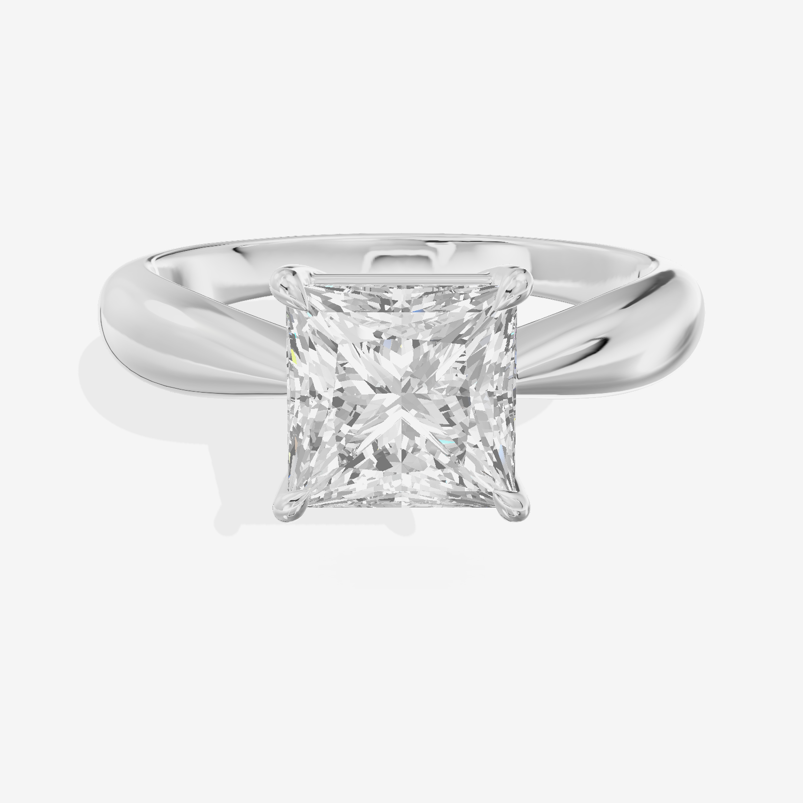 Aimora Trellis 2mm Princess Solitaire Engagement Ring in 14K White Gold