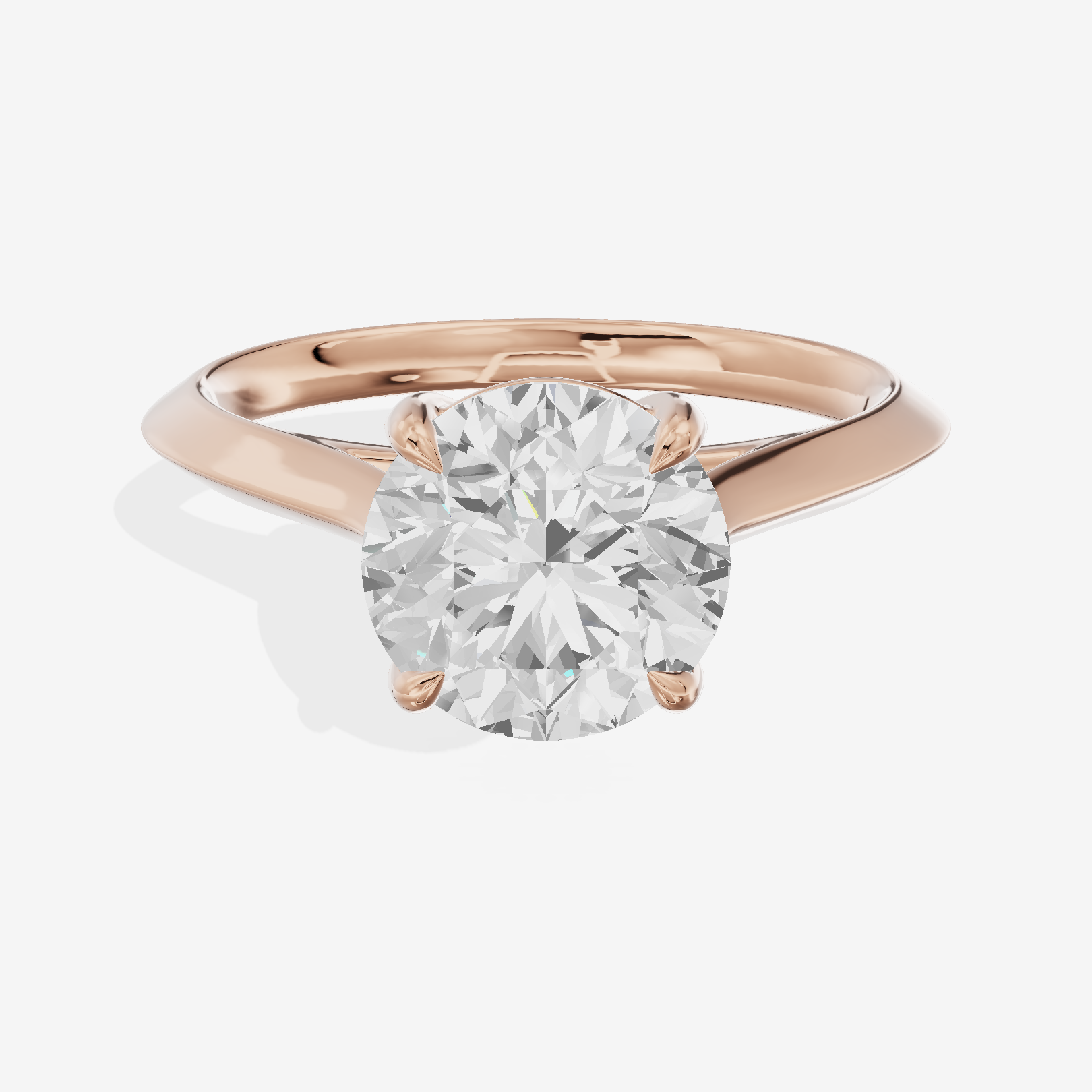 Belovae Solitaire 2mm Round Engagement Ring in 18K Rose Gold