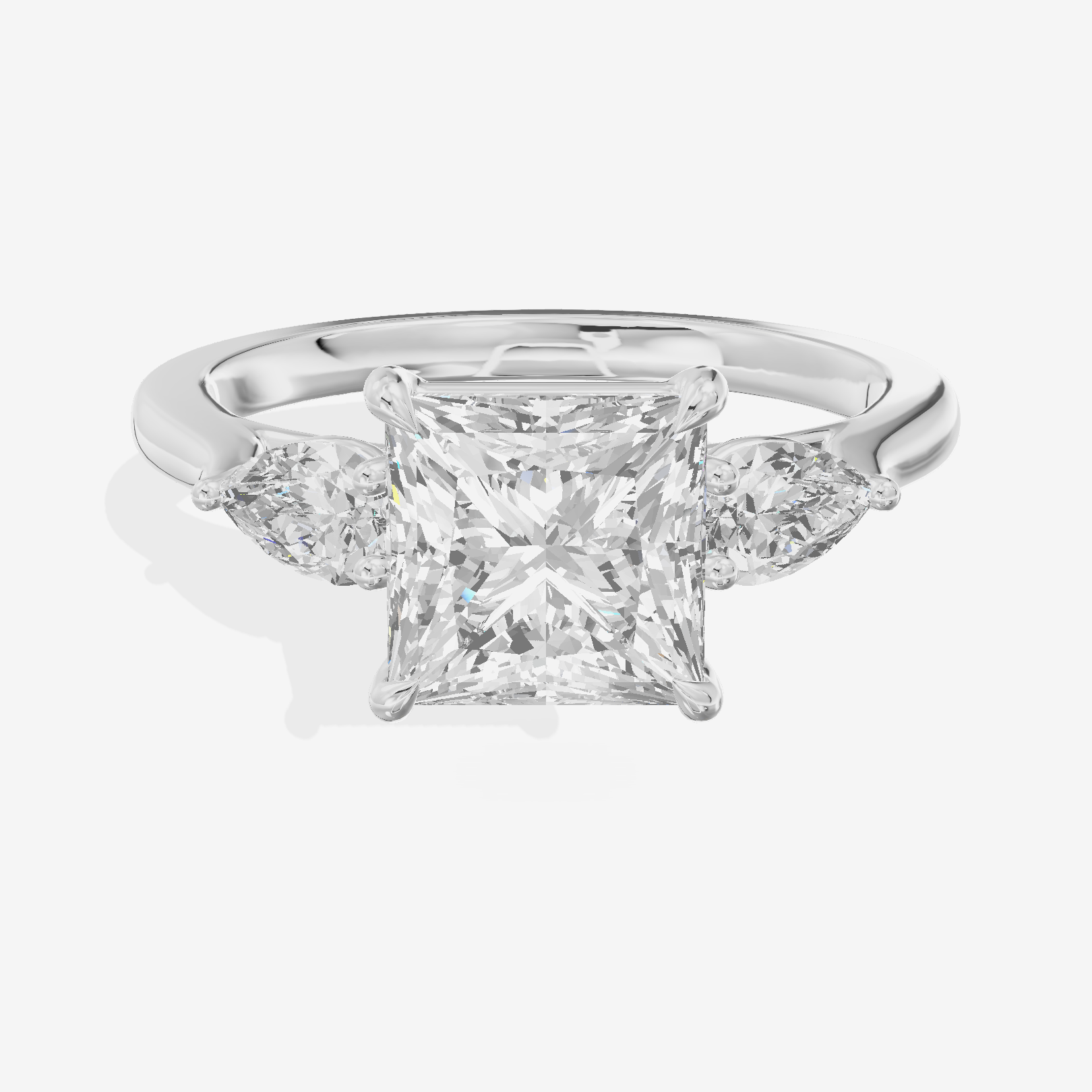 Classic Eversince Princess Engagement Ring with Side Stones (2/5 ct. tw.) in Platinum