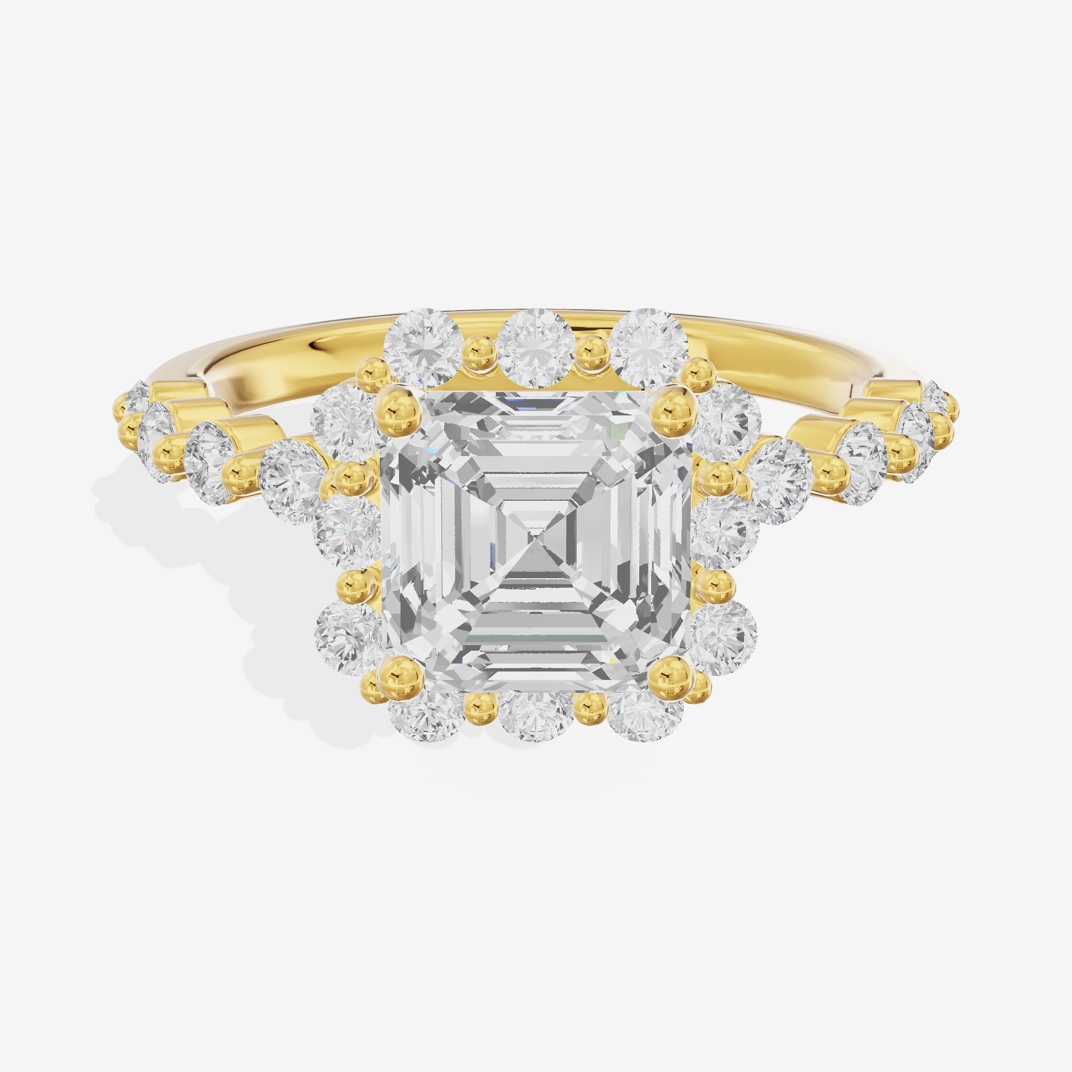 Clusta Halo Asscher Engagement Ring (1/2 ct. tw.) in 14K Yellow Gold