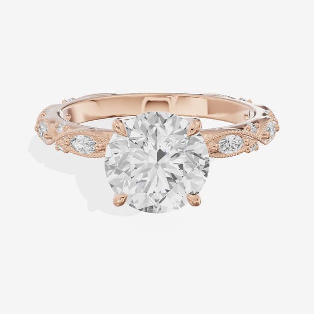 Vintage Whisper Round Engagement Ring (1/4 ct. tw.) in 18K Rose Gold