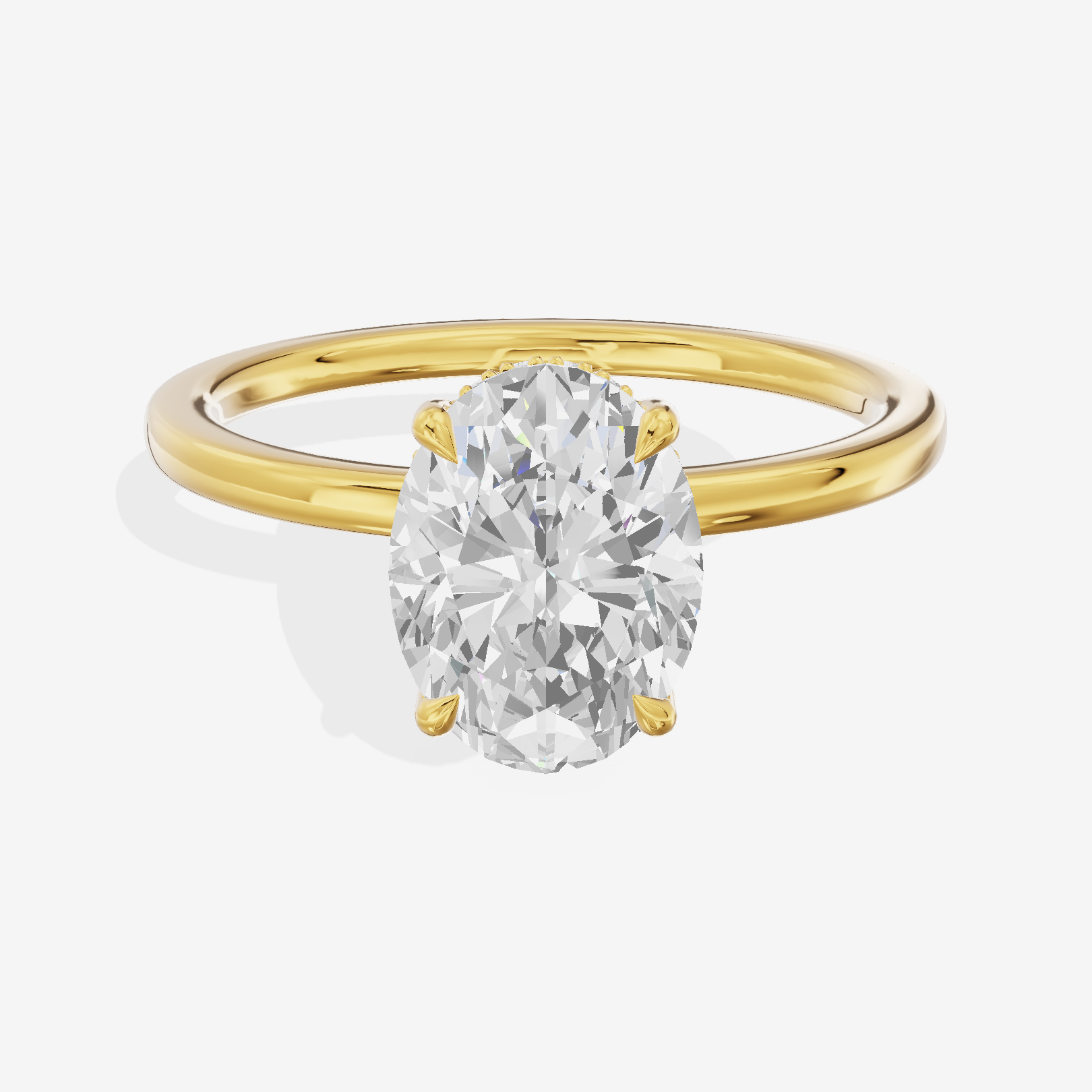 Grand Cherubine Oval Engagement Ring with Side Stones (1/4 ct. tw.) in 14K Yellow Gold