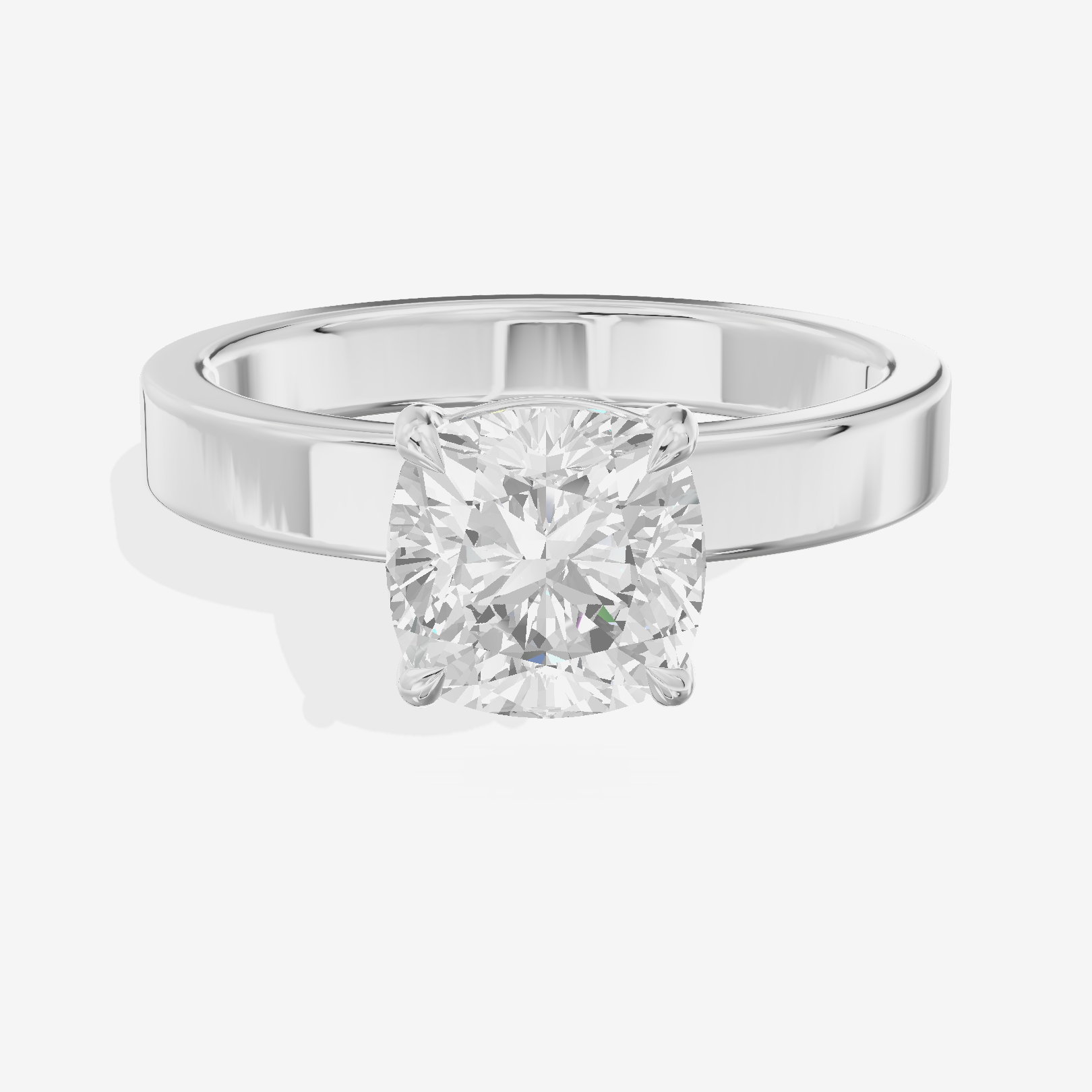 Eternal Vowsae 3mm Cushion Solitaire Engagement Ring in Platinum