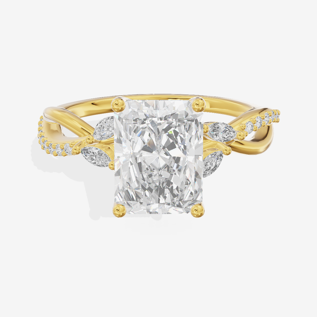 Petite Twine Radiant Twisted Engagement Ring (1/5 ct. tw.) in 14K Yellow Gold