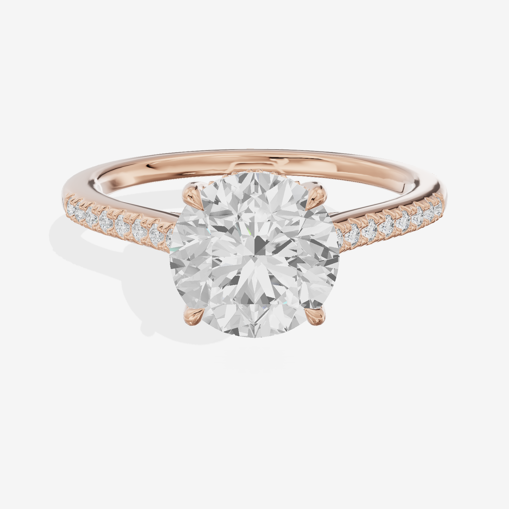 Twine Round Engagement Ring with Side Stones (7/8 ct. tw.) in 18K Rose Gold