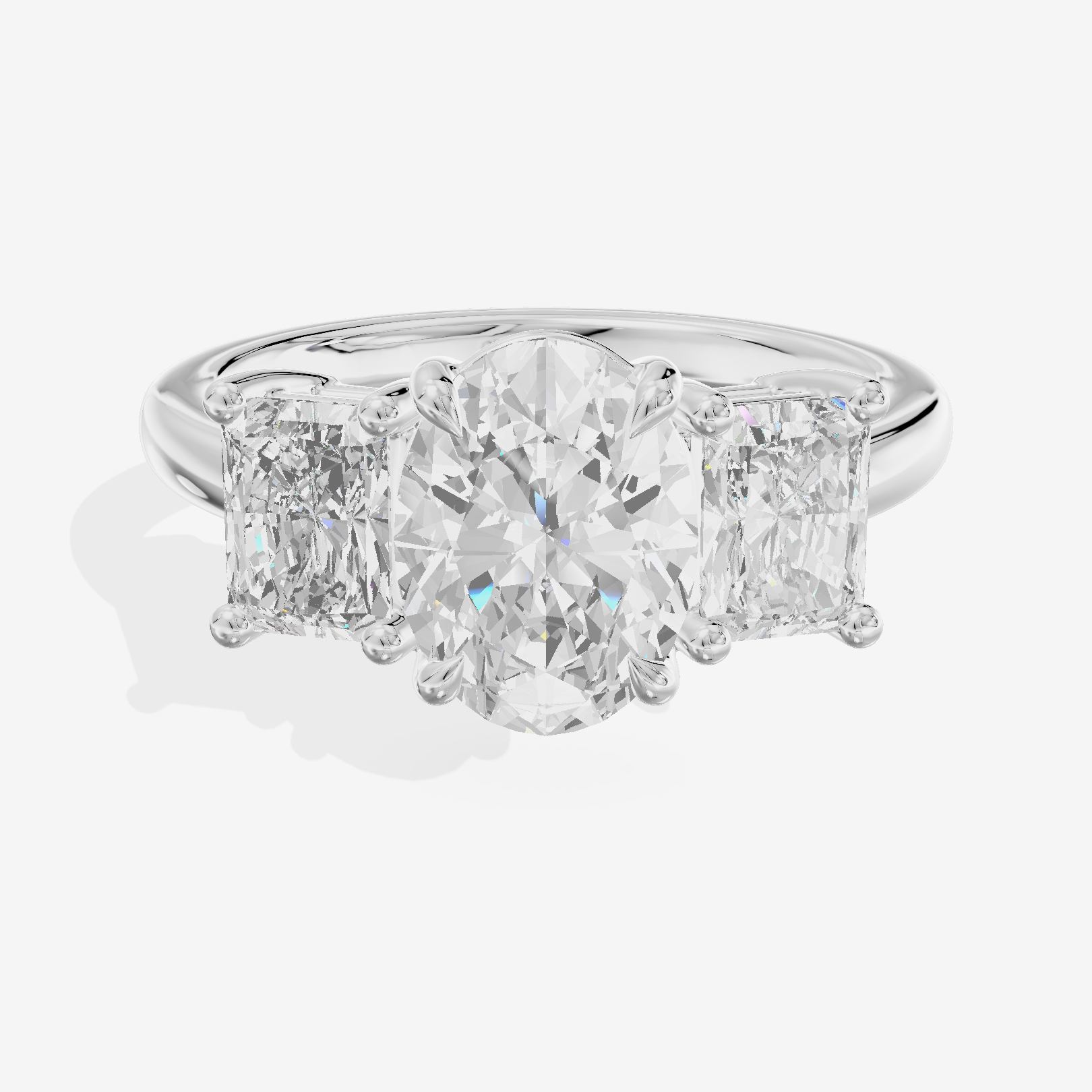 Twine Three Stone Oval Engagement Ring (1/3 ct. tw.) in Platinum