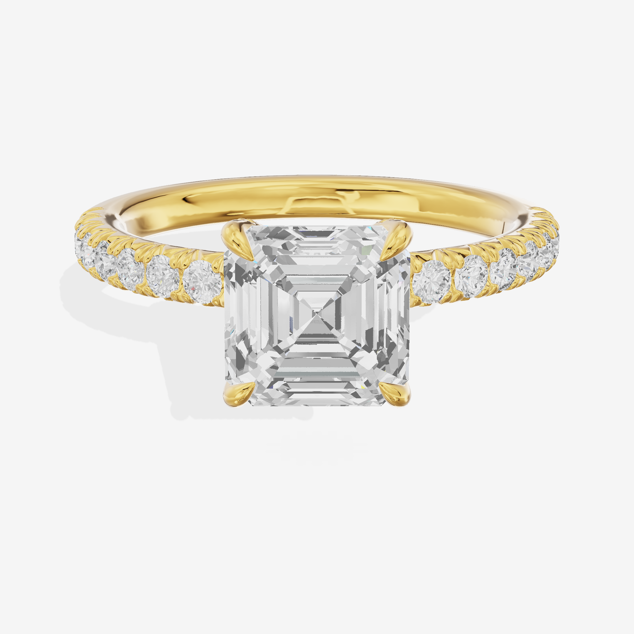 Mirelle Hidden Halo Asscher Engagement Ring (1/3 ct. tw.) in 14K Yellow Gold