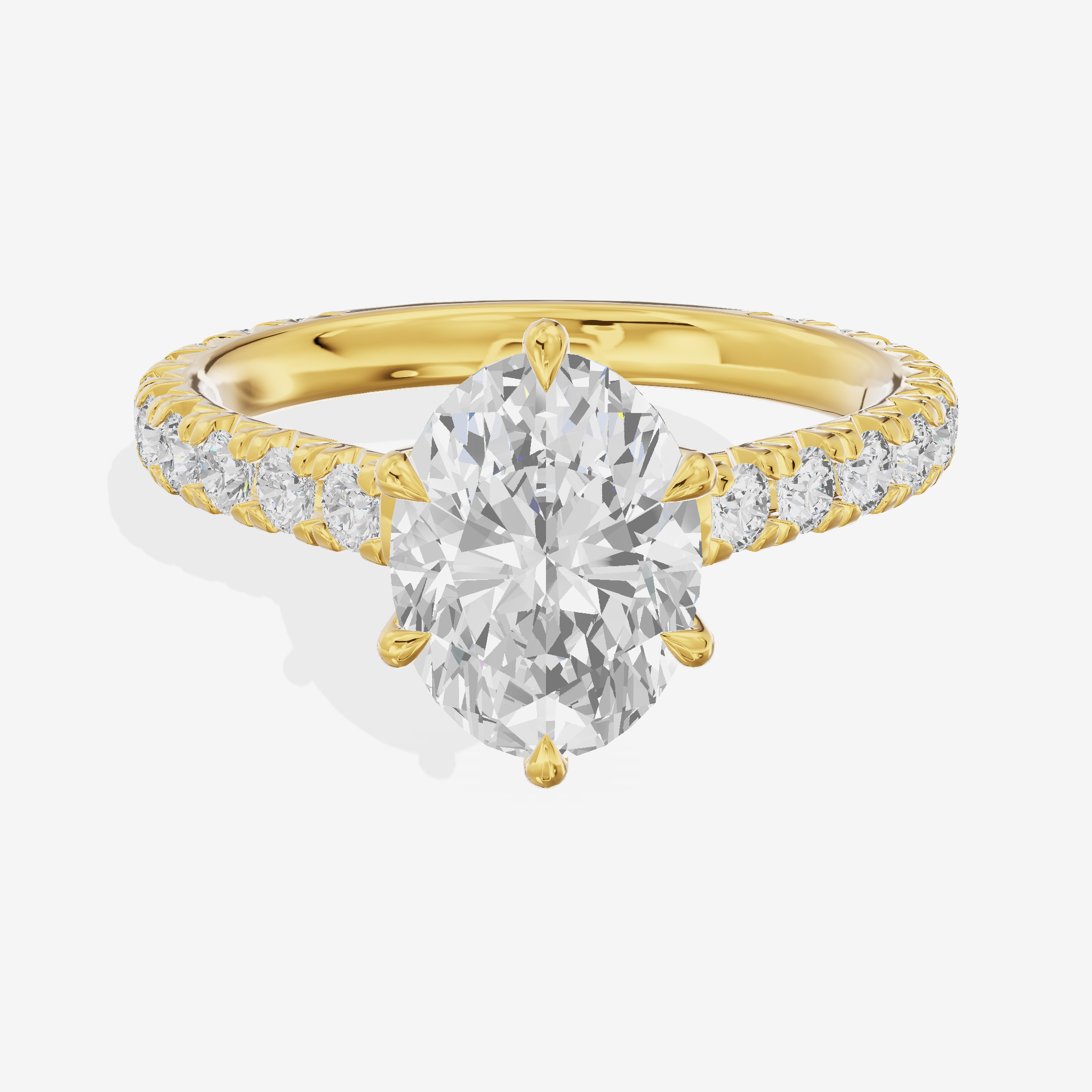 Tender Trueheart Oval Engagement Ring with Side Stones (1/2 ct. tw.) in 14K Yellow Gold