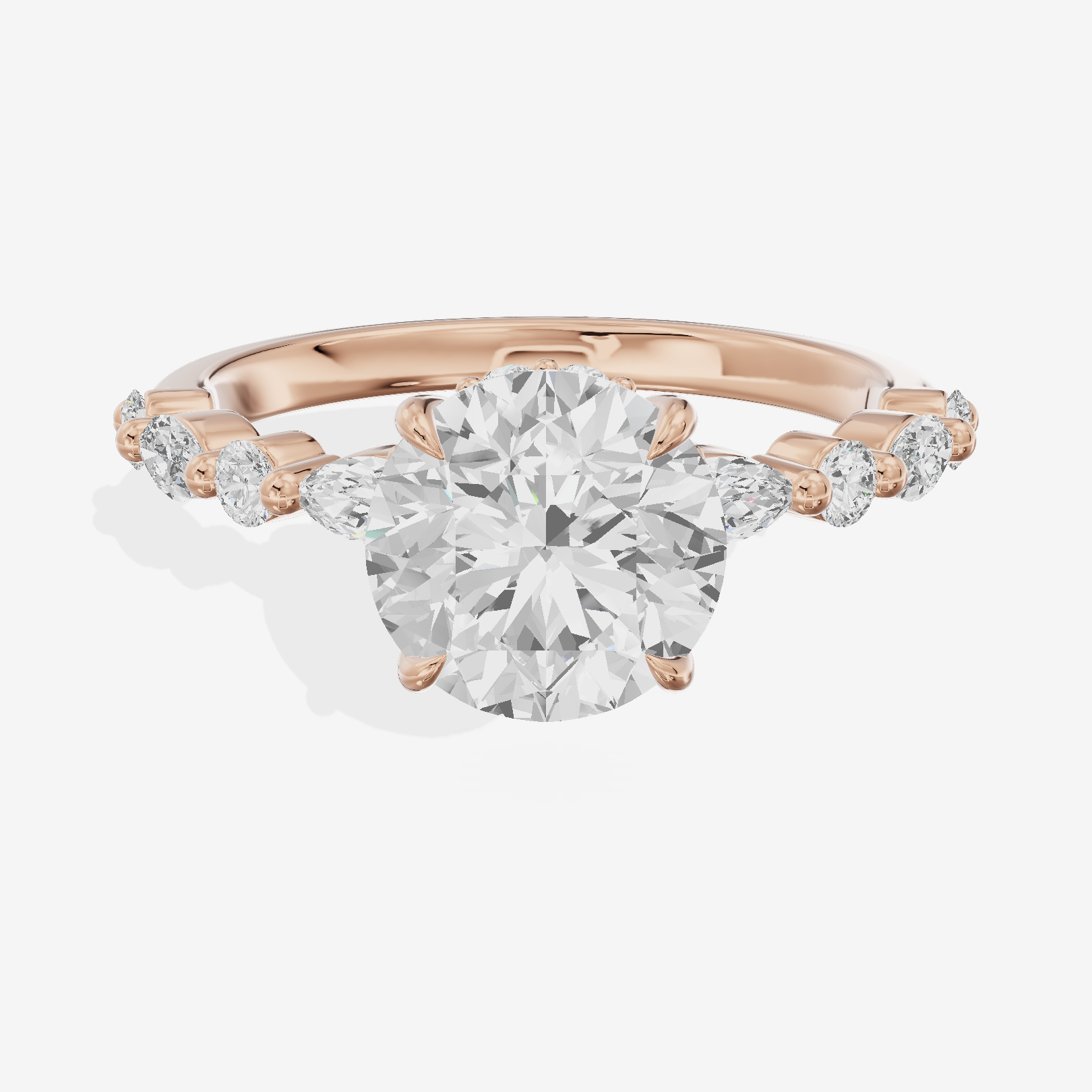 Luxe Adorae Round Hidden Halo Engagement Ring (2/5 ct. tw.) in 18K Rose Gold