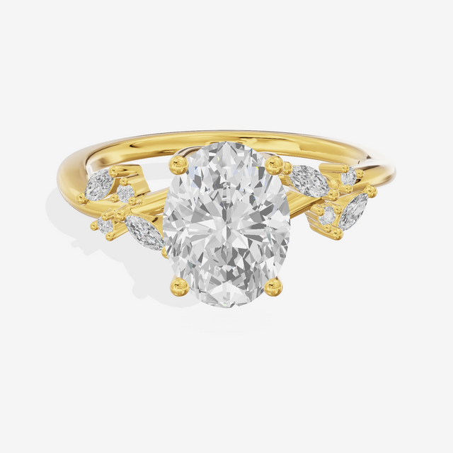 Vintage Trueheart Oval Engagement Ring (1/6 ct. tw.) in 14K Yellow Gold
