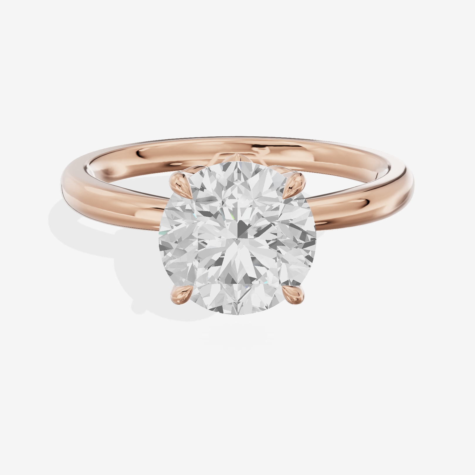 Eversince Solitaire 2mm Round Engagement Ring in 14K Rose Gold