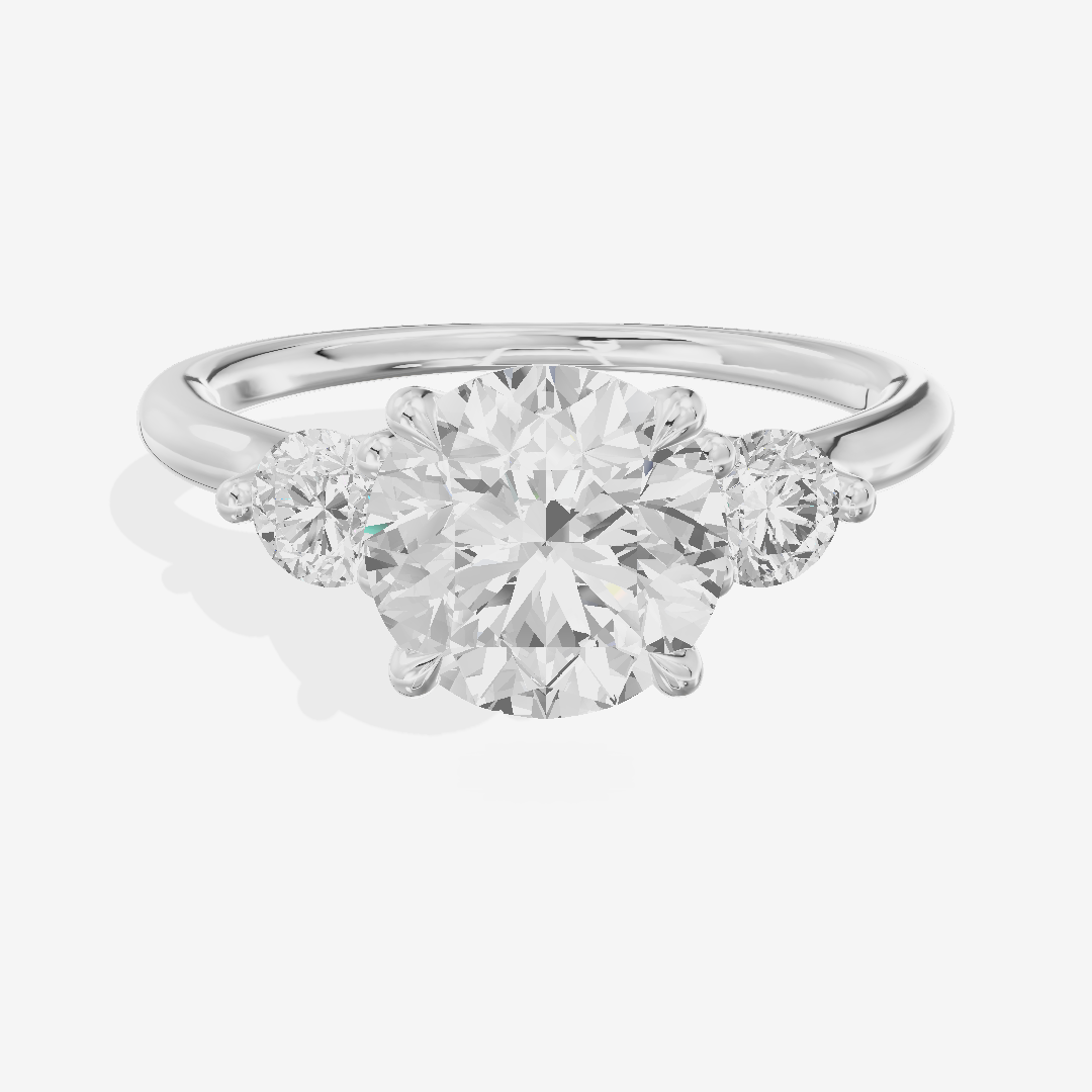 Eternal Vowsae Three Stone Round Engagement Ring (1/3 ct. tw.) in 18K White Gold