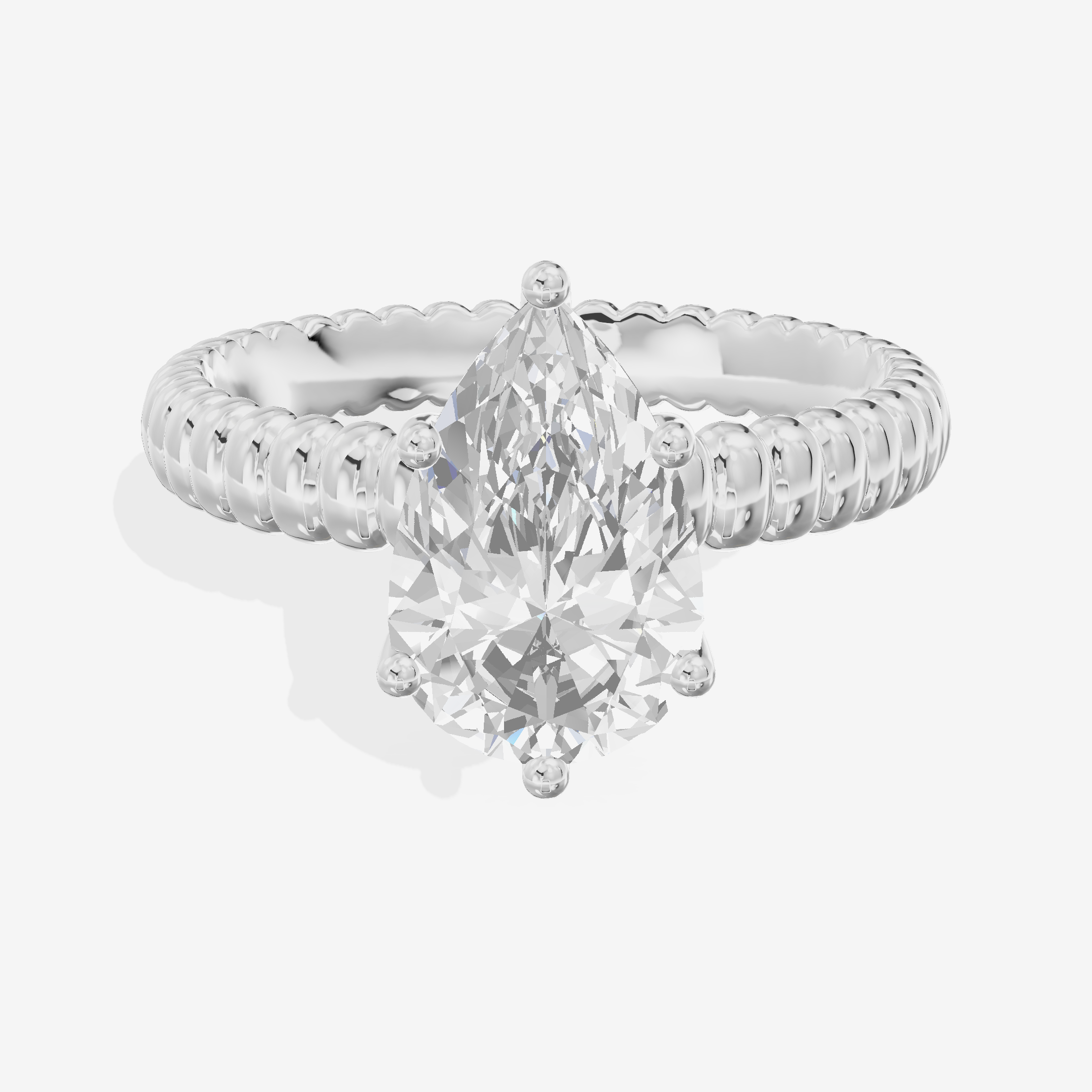 Lustrous Aimora 3mm Pear Solitaire Engagement Ring in Platinum