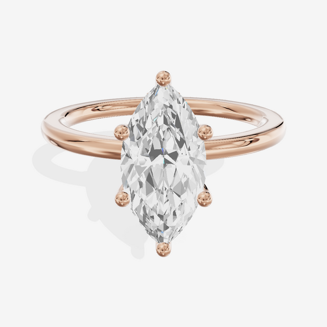 Vowsae Hidden Halo Marquise Engagement Ring (1/20 ct. tw.) in 14K Rose Gold