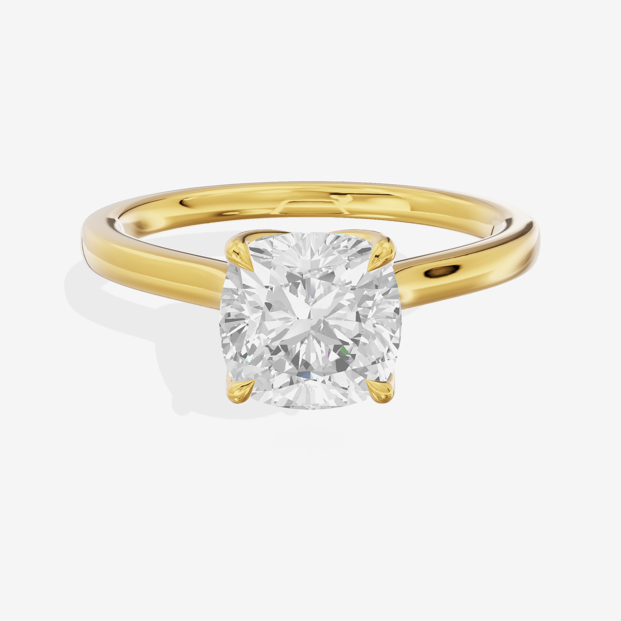 Pendulae Ring 1.8mm Cushion Solitaire Engagement Ring in 18K Yellow Gold