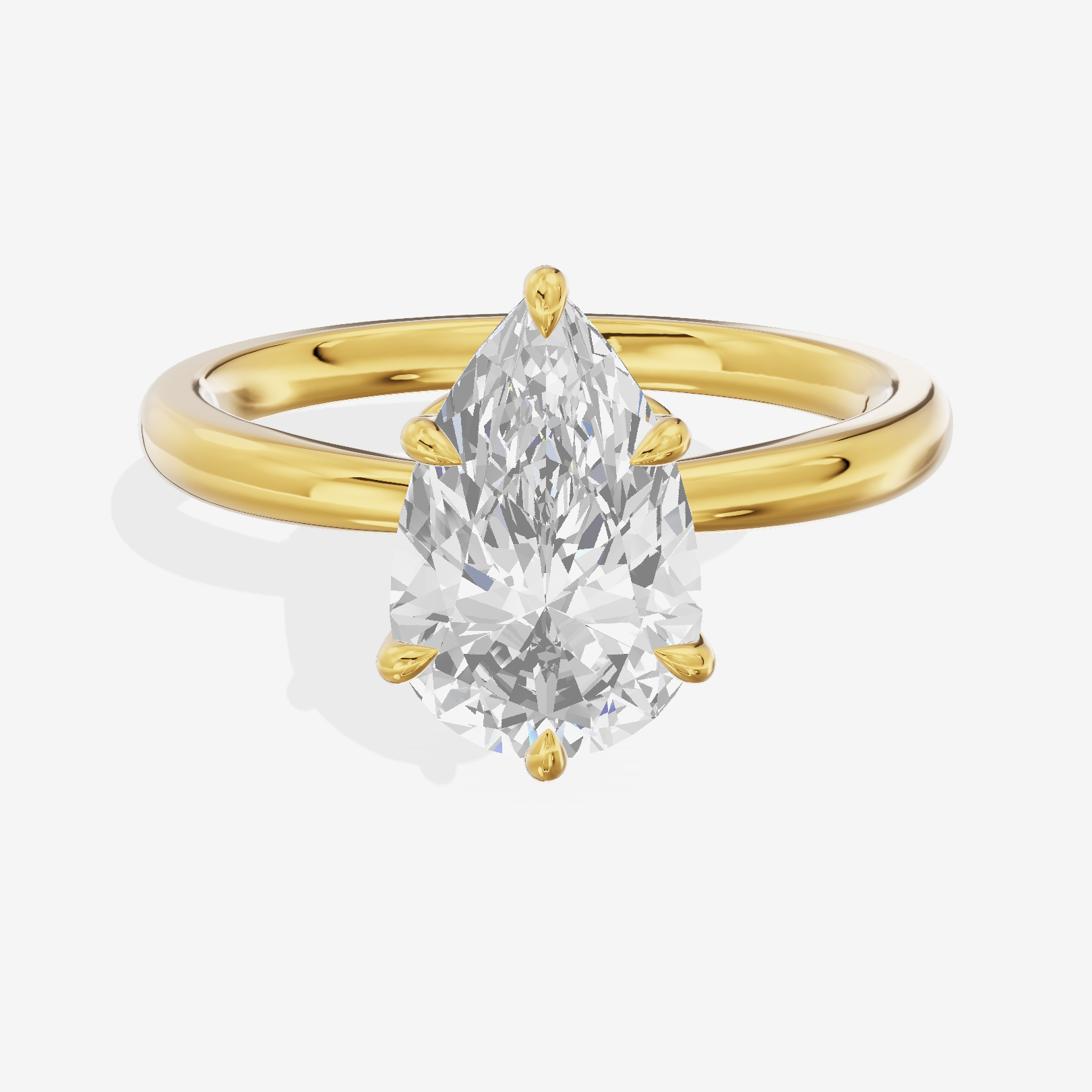Eversince Solitaire 2mm Pear Engagement Ring in 14K Yellow Gold