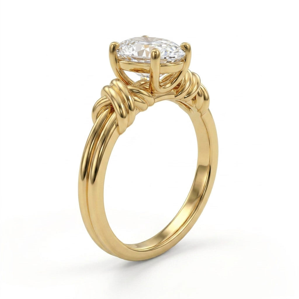 Solitaire Oval Engagement Ring (2.03 ct.) in 18K Yellow Gold
