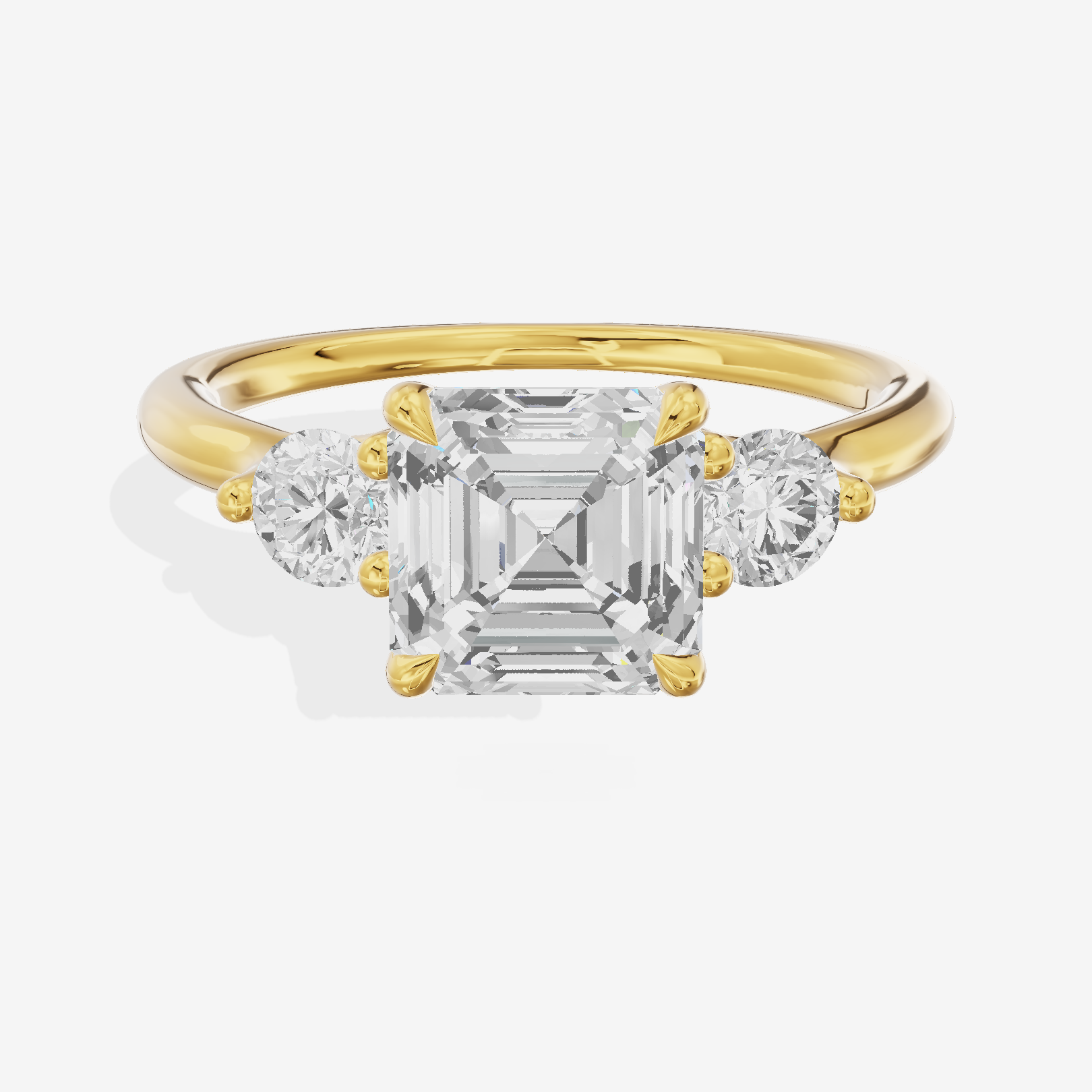 Triade Anniversary Anniversary Asscher Three Stone Engagement Ring (1/2 ct. tw.) in 14K Yellow Gold