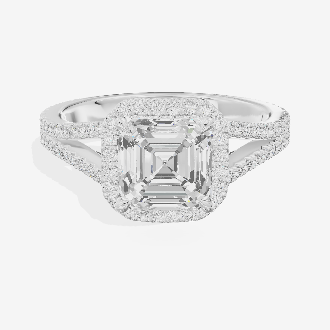 Modern Adorae Asscher Hidden Halo Engagement Ring (1/2 ct. tw.) in Platinum