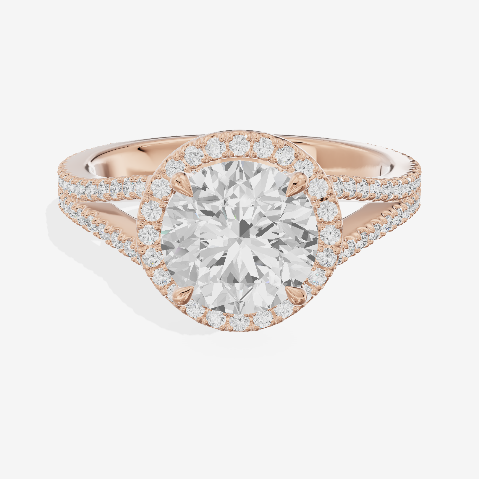 Vintage Adorae Round Hidden Halo Engagement Ring (2/5 ct. tw.) in 18K Rose Gold