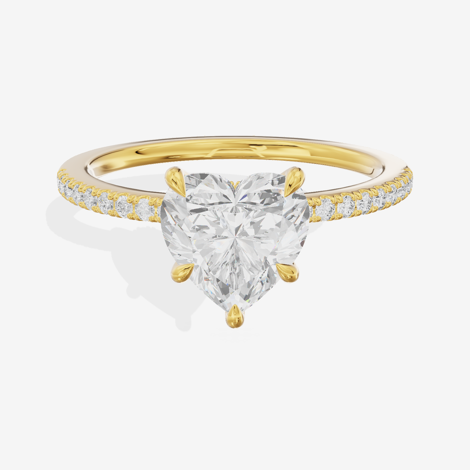 Grand Mirelle Heart Hidden Halo Engagement Ring (1/5 ct. tw.) in 14K Yellow Gold