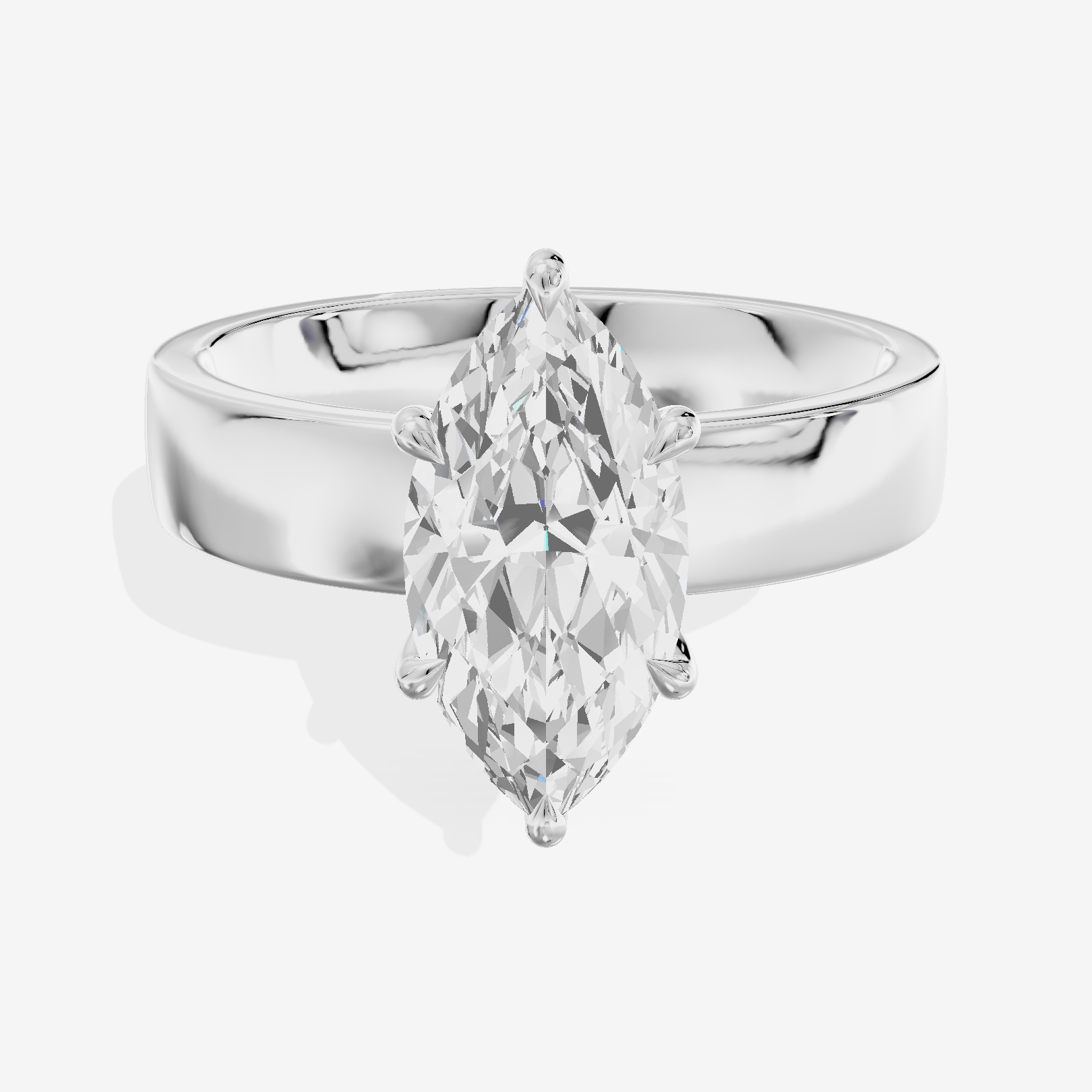 Hallowed Coeurine 4mm Marquise Solitaire Engagement Ring in Platinum