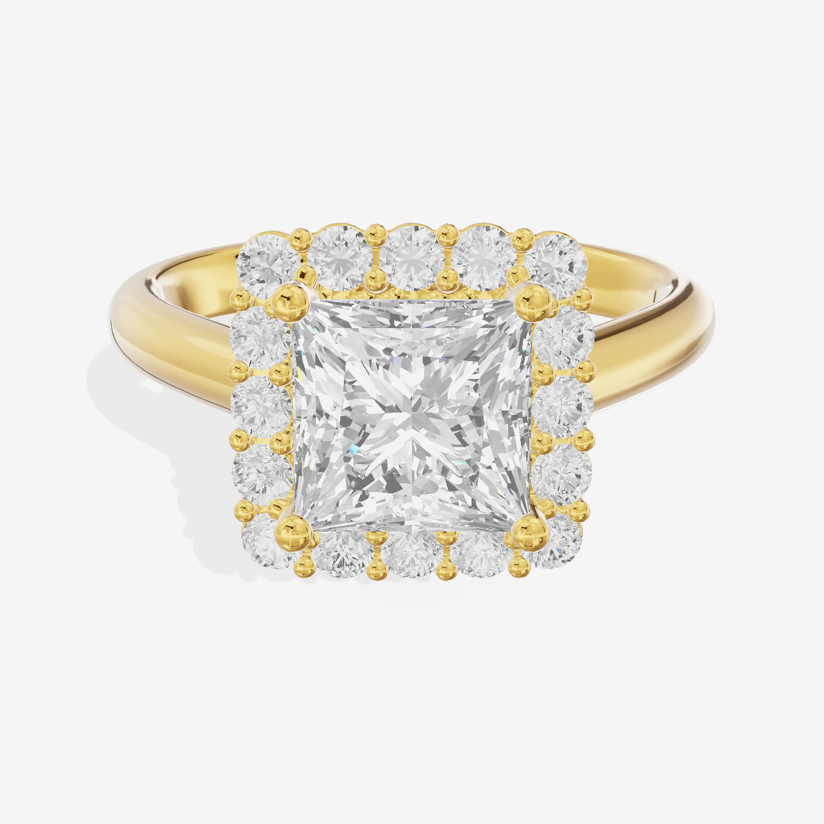 Liviana Princess Halo Engagement Ring (2/5 ct. tw.) in 18K Yellow Gold